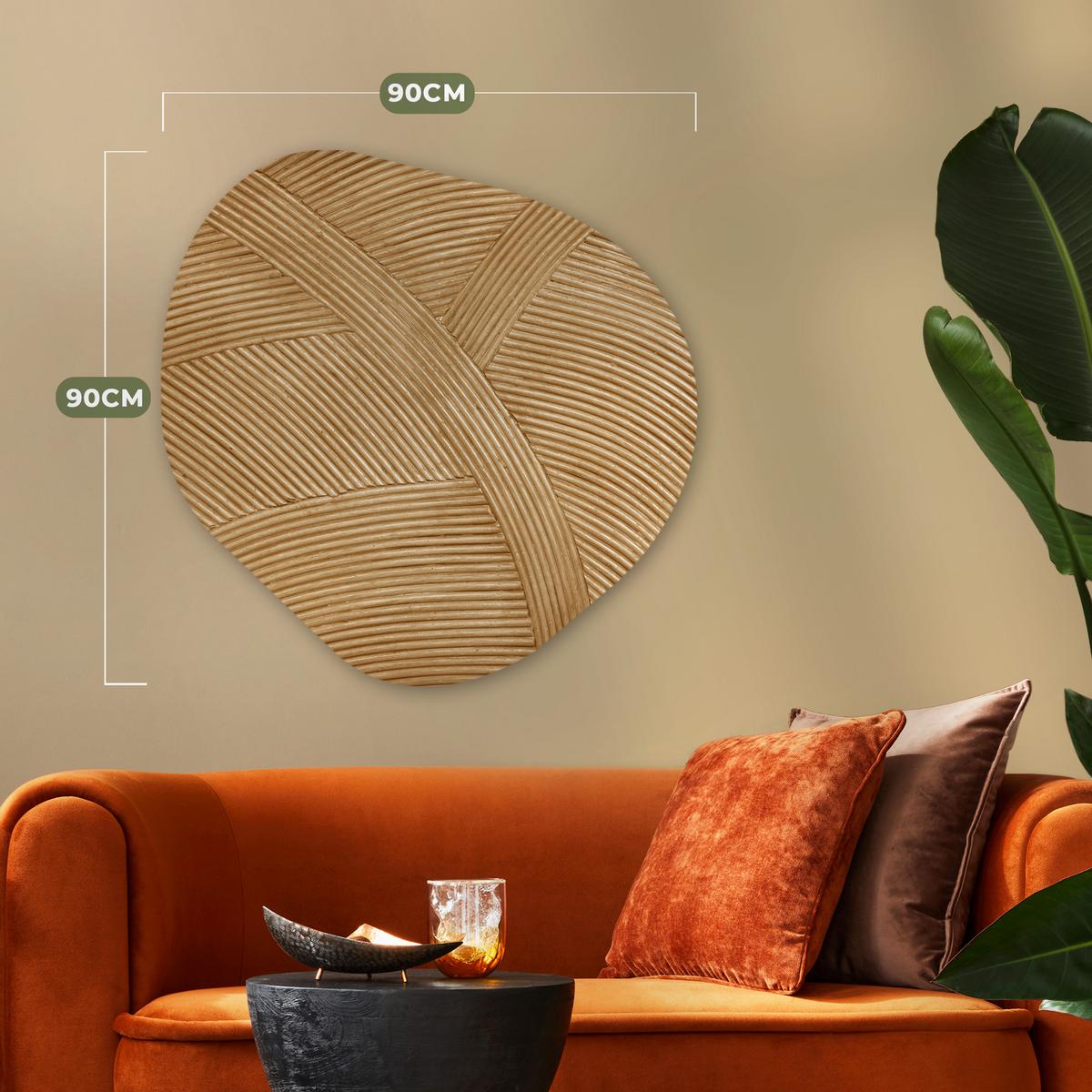 WANDBILD Struktur - Natur - Kunst - Rattan Room Decor 90x90 cm - Naturfarben, Kunststoff (90/90cm) - MuchoWow