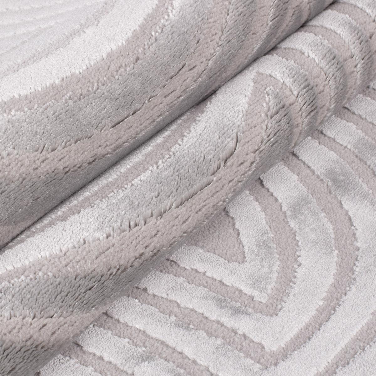 TEPPICH Kurzflor ILLER in Silber, mit 3D-Design, Florhöhe 12 mm, 140 x 200 cm - Silberfarben, Textil (200/140cm) - KADIMA DESIGN