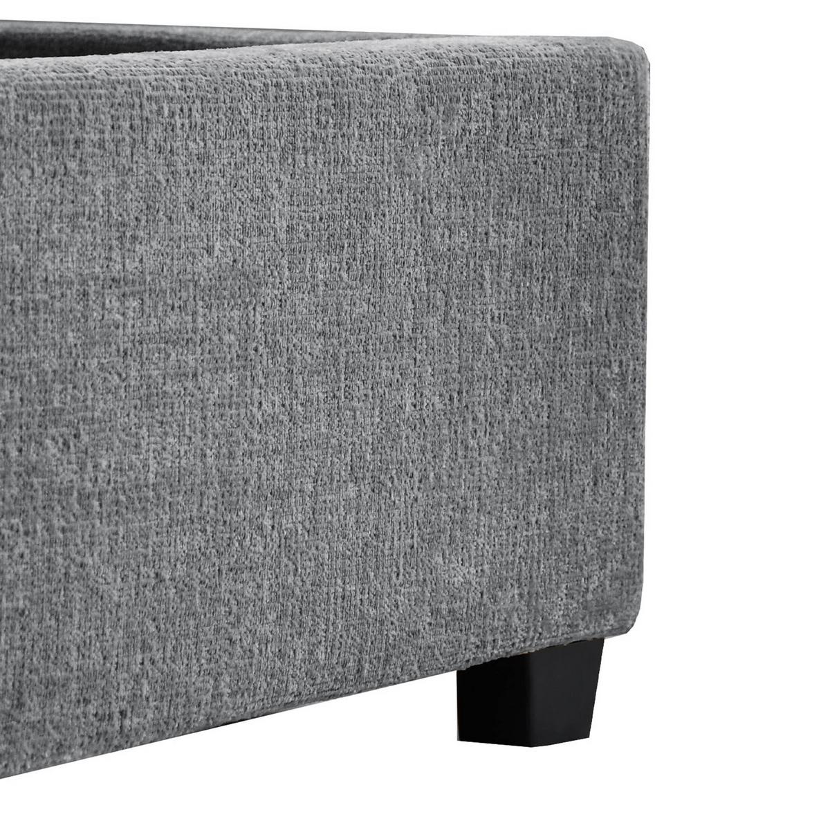 POLSTERBETT Aurea Doppelbett 160x200 cm mit Schublade, ohne Matratze, Chenille-Stoff, Grau - Schwarz/Grau, Textil (160/200cm) - Beautysofa