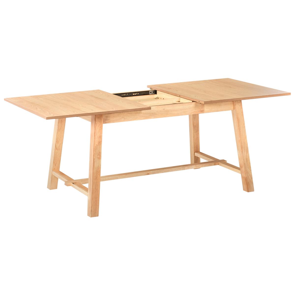 ESSTISCH ausziehbar Helle Esche 160-200/90 cm Barnes - Hellbraun, Holzwerkstoff (160/90/76cm) - Beliani