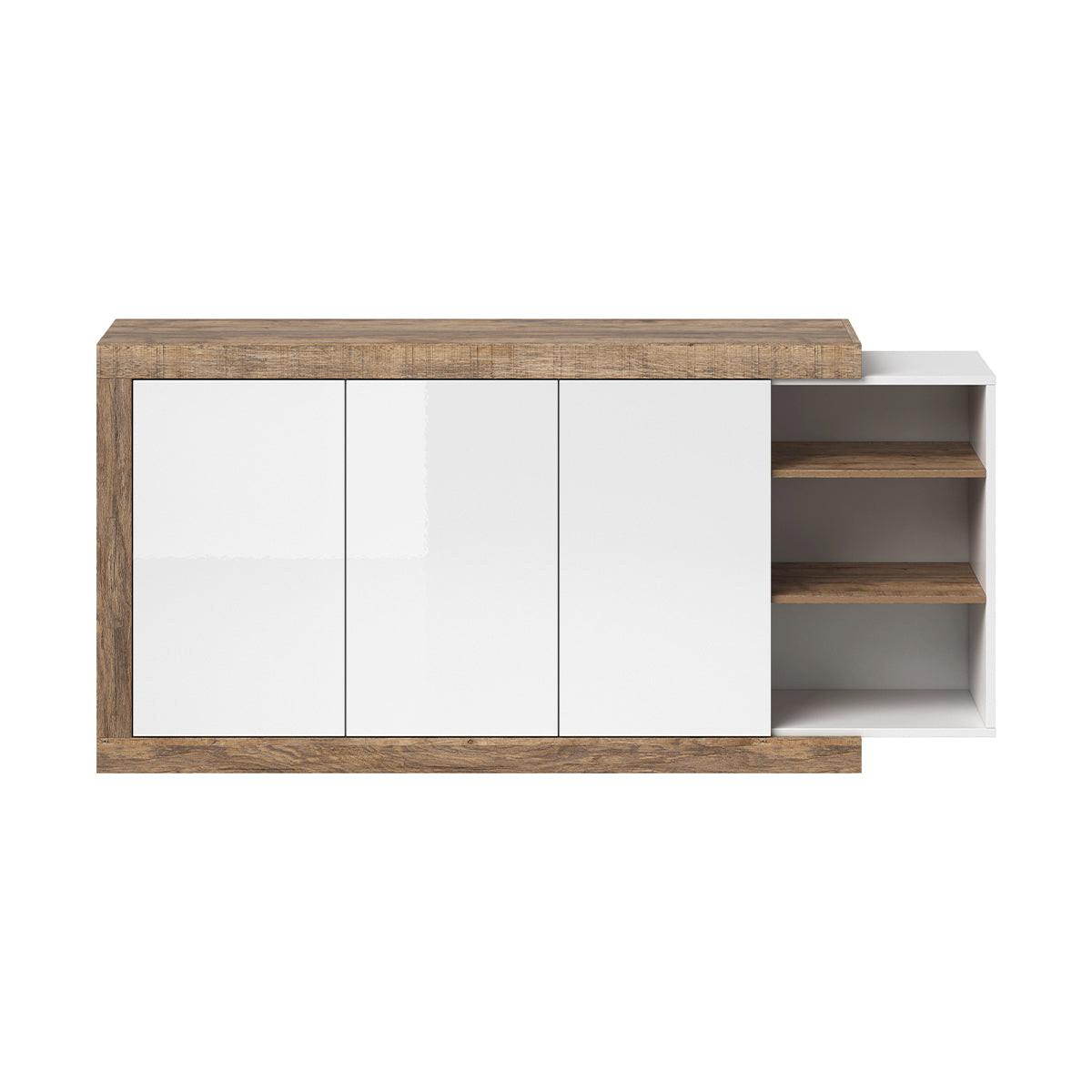 SIDEBOARD Azior Weiß und Holz - Weiß, Holzwerkstoff (180/85.7/40cm) - Petits-meubles