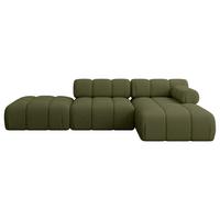 ECKSOFA modulares Sofa Lizur-L1 - 285x160x70 cm Grün Bouclé - Grün, Holzwerkstoff/Textil (285/160cm) - ALTDECOR