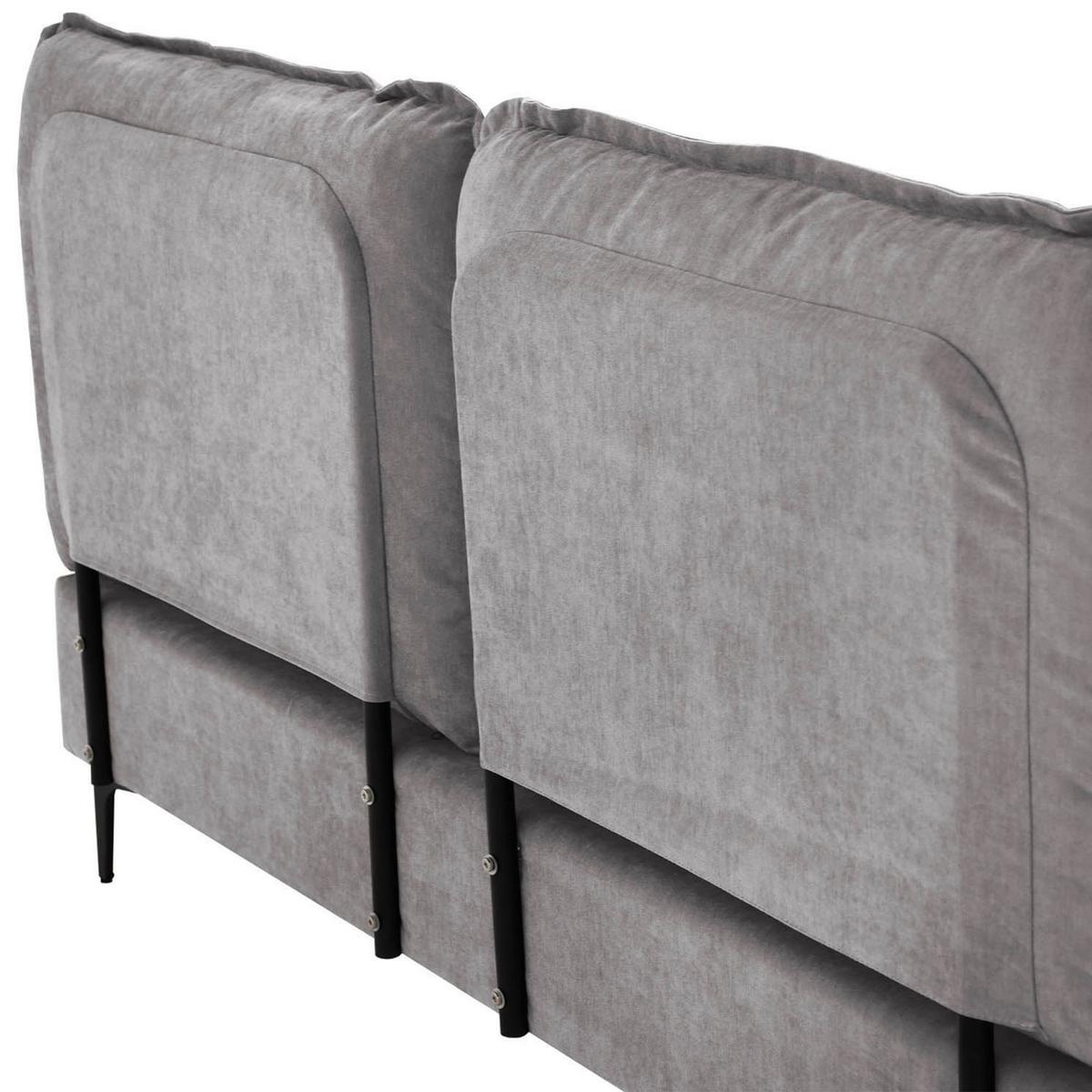 POLSTERBETT Sombra, Doppelbett 160x200 cm mit Schaumstoffmatratze 10 cm, Chenille-Stoff, Grau - Grau, Metall (160/200cm) - Beautysofa