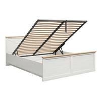 BOXBETT 180/200 Victoria Weiß und Holz - Weiß, Holzwerkstoff (180/200cm) - Petits-meubles