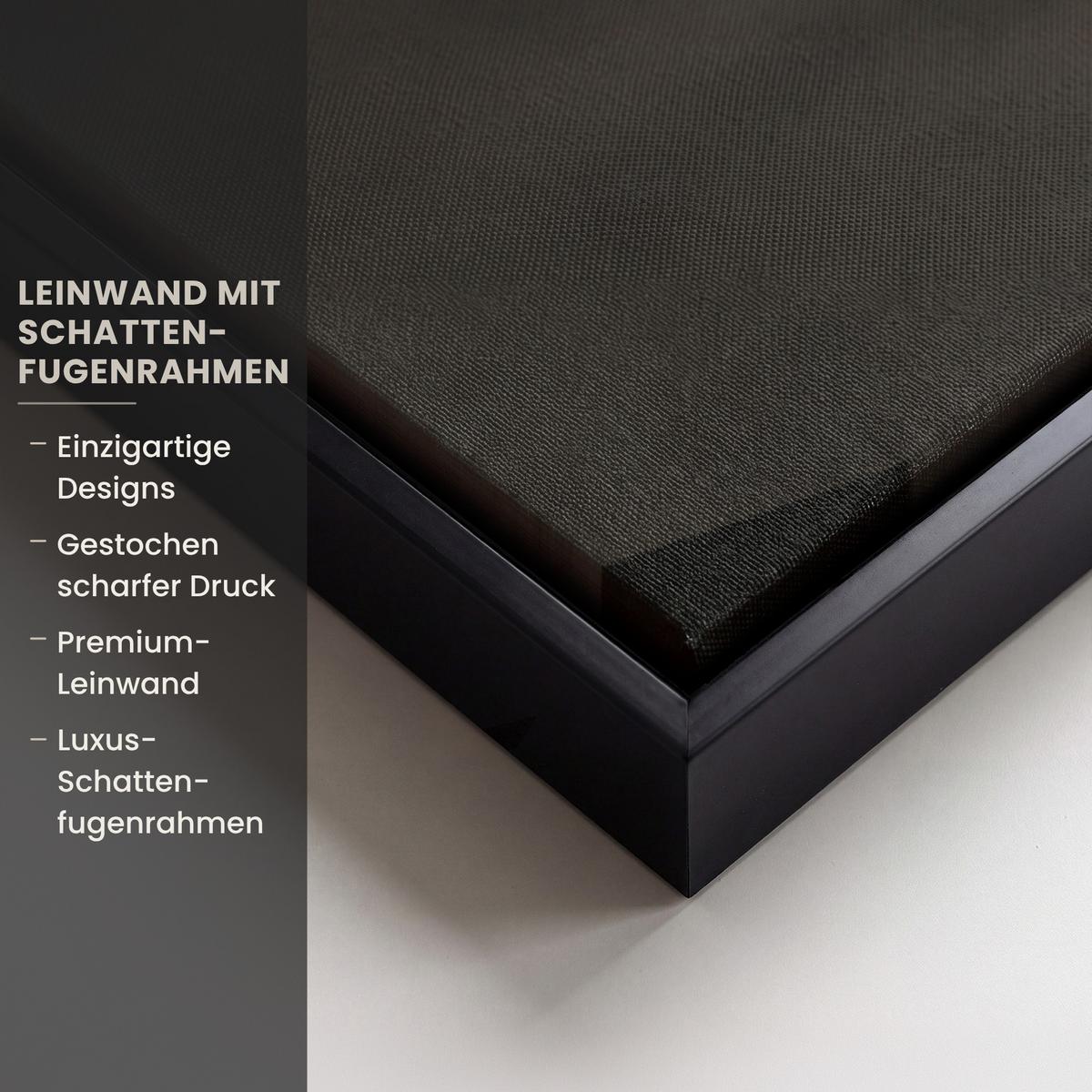 LEINWAND Bilder mit Rahmen - Abstrakt - Landschaft - Wellen - Cremefarben - 60x80 - Cappuccino, Textil (60/80cm) - MuchoWow