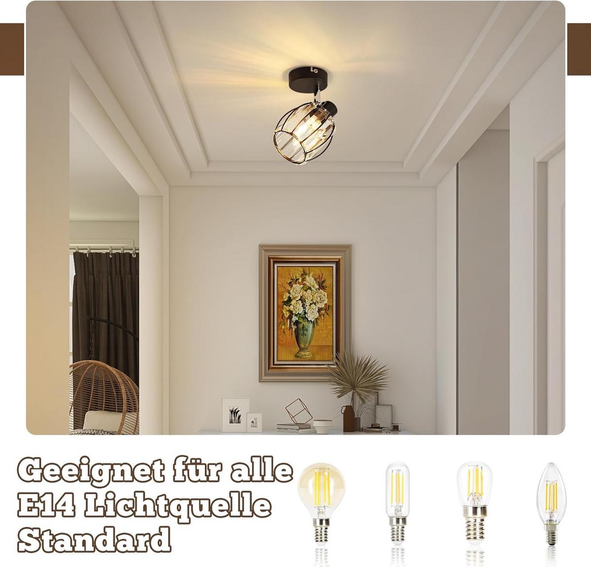 DECKENSTRAHLER Lumhilde 12.5/12.5/14 cm - Schwarz, Metall (14/12.5/12.5cm) - ZMH