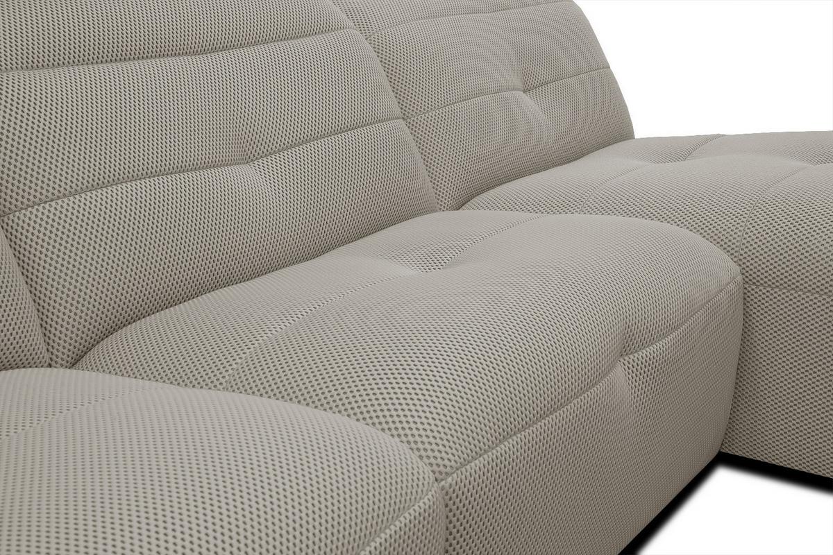 ECKSOFA TRENTO 4-Sitzer mit 1 Relaxfunktion, beige - Beige/Schwarz, Holzwerkstoff/Kunststoff (262/165cm) - Wozimo