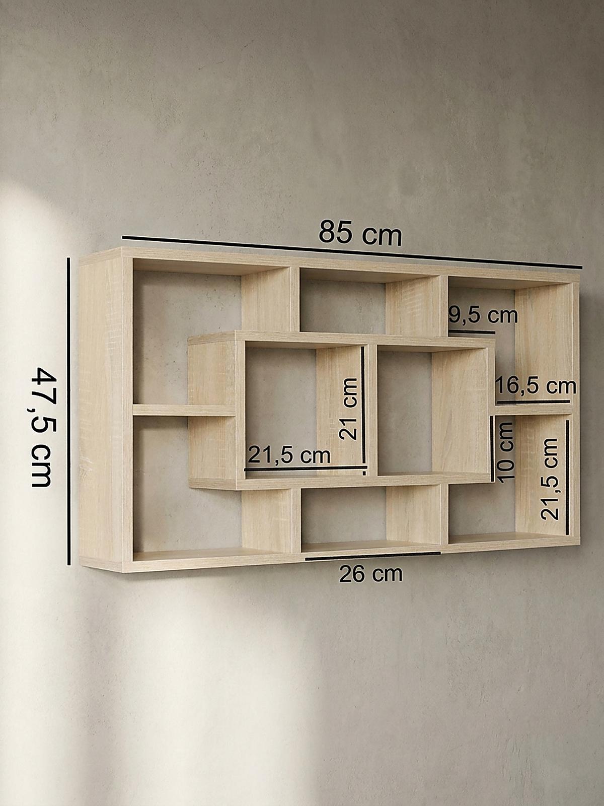 WANDREGAL RUR MDF Melaminbeschichtet Modern, Beige 85x16x48 cm - Beige, Holz (85/48/16cm) - KADIMA DESIGN