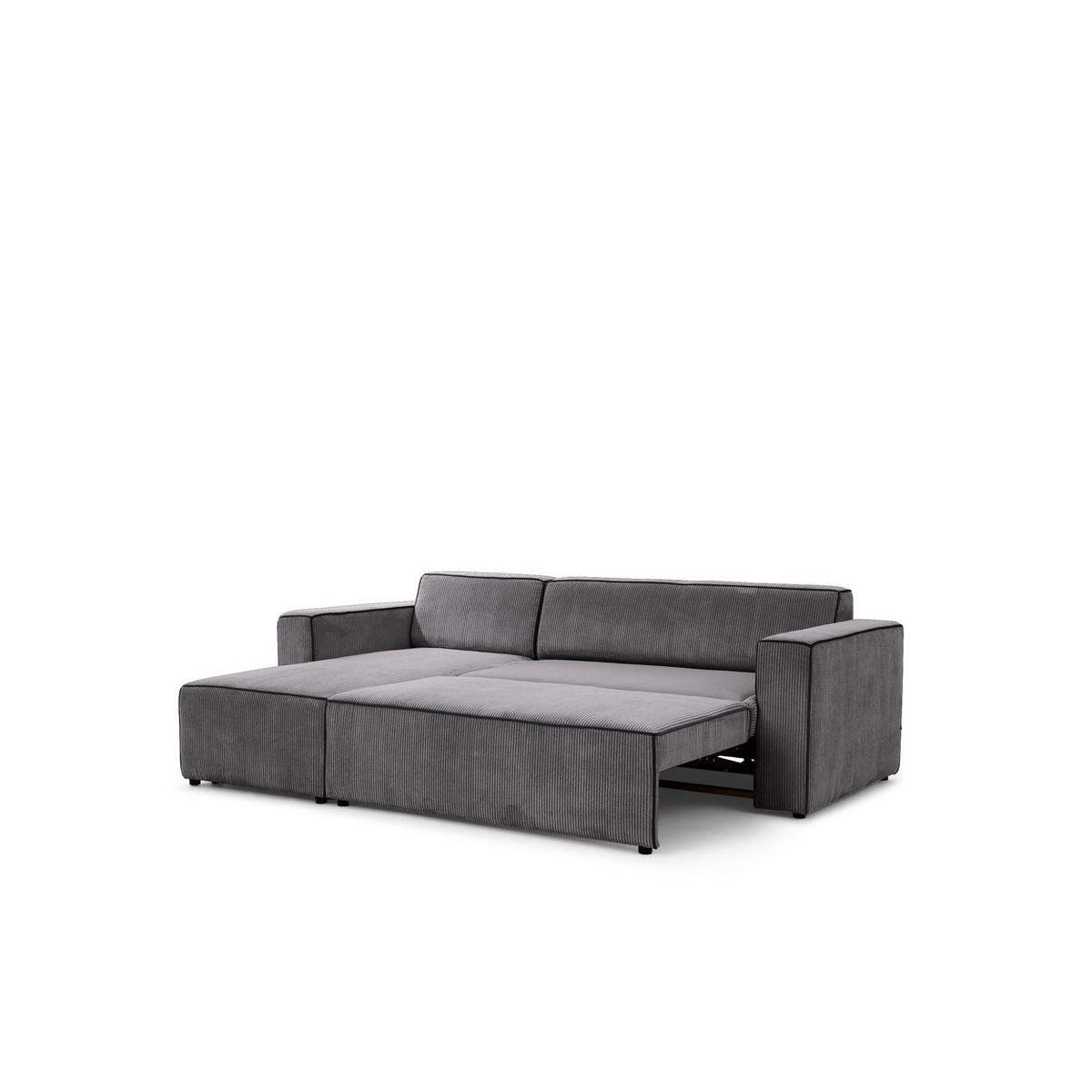 ECKSOFA Schlafsofa Waldo In Poso - Anthrazit, Holzwerkstoff/Textil (260/173cm) - Fun Möbel