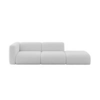 SOFA Ottomane Links MIRA-S3 296x89x70 Hellgrau Bouclé - Silberfarben/Hellgrau, Holzwerkstoff/Kunststoff (296/70/89cm) - ALTDECOR