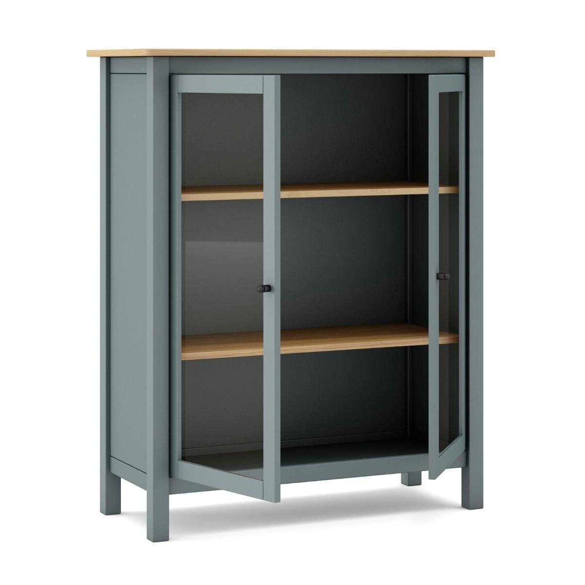 VITRINE 2 Türen L90 x H110 cm - Misti - Grün, Holz (40/110/90cm) - Calicosy