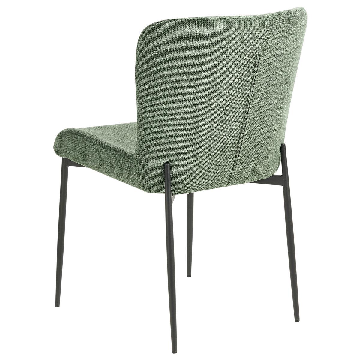 ESSZIMMERSTUHL 2er-Set Polsterbezug Grün Ada - Grün, Textil/Metall (49/82/48cm) - Beliani