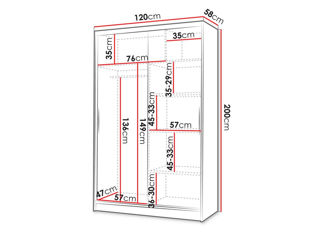SCHWEBETÜRENSCHRANK Lino II - Schwarz, Holzwerkstoff/Metall (120/200/58cm) - MIRJAN24