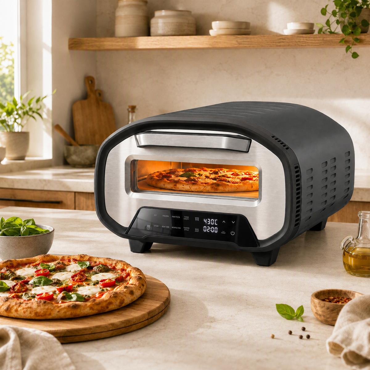 PIZZAOFEN Stahl Grau - Grau, Metall (49.7/28/46cm) - HOMCOM