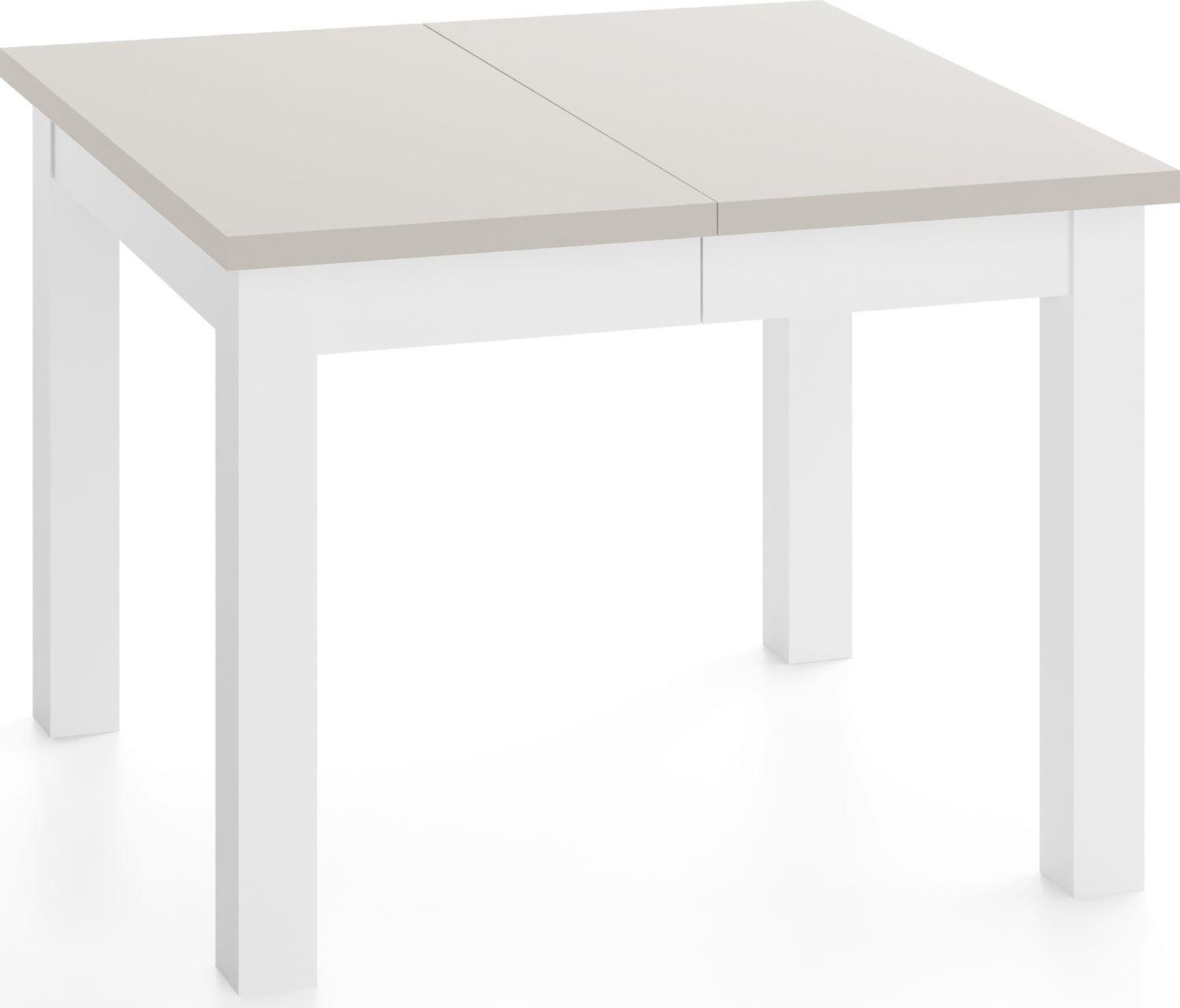 ESSTISCH Toren Weiß ausziehbar verlängerbar quadratisch, Kaschmir 80-280/80/76.5 cm - Kaschmir/Beige, Holz/Holzwerkstoff (80/280/76.5cm) - WFL GROUP