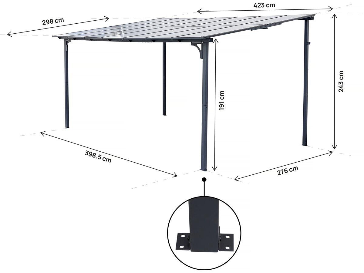 PARTYZELT UND PAVILLON marvin Grau - Grau, Metall (298/243/423cm) - Habitat Garten