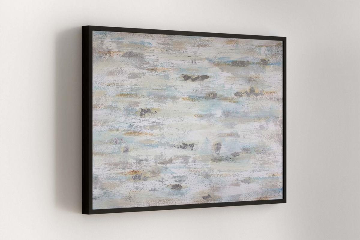 ACRYLBILD HANDGEMALT 120/80 cm - Silberfarben/Grau, Holz/Textil (120/80cm) - KUNSTLOFT