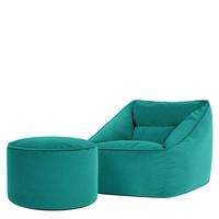 SITZSACK Milano Samt Sessel mit Fußhocker - Grün, Textil (70/65/70cm) - icon