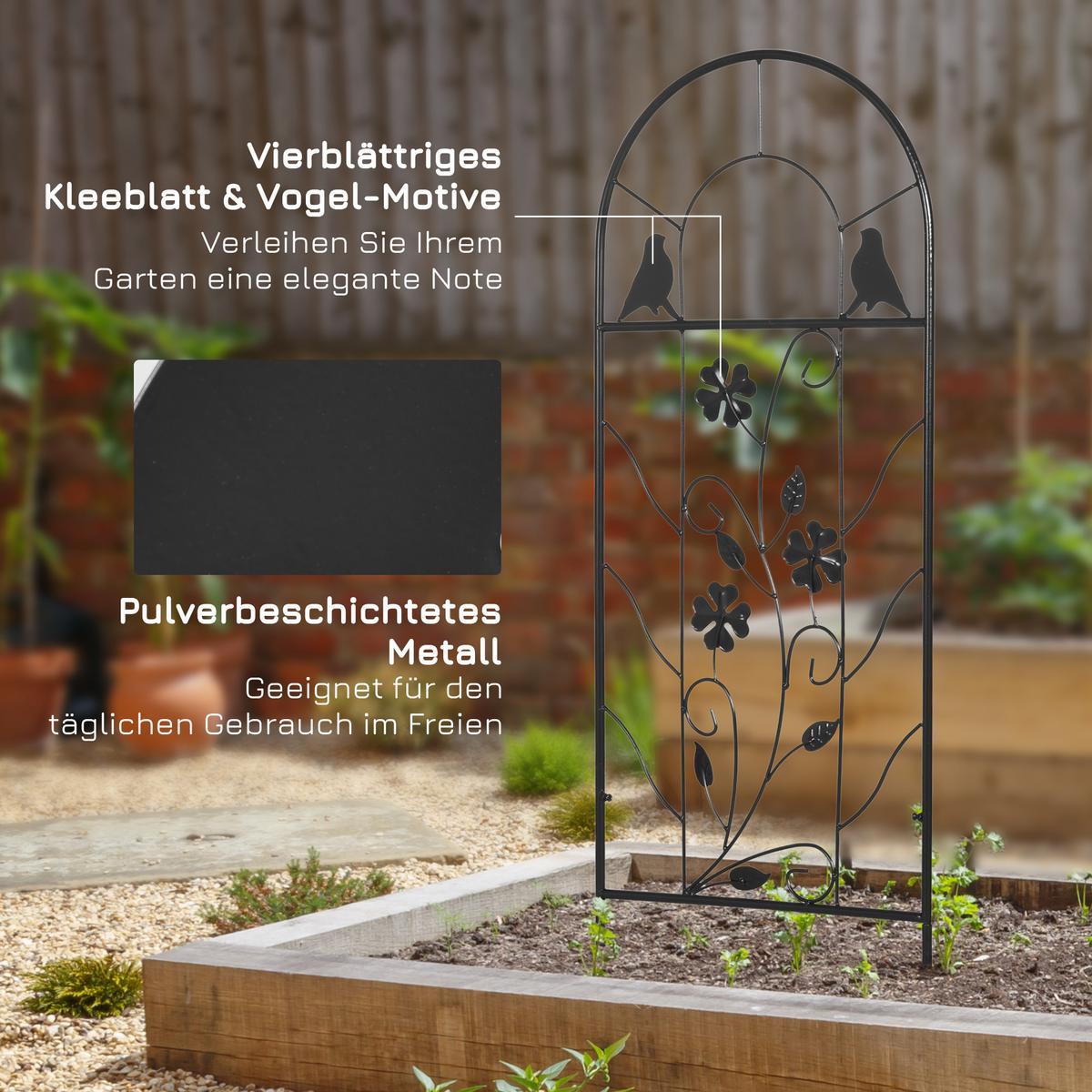 RANKHILFE, Schwarz, Eisen - Schwarz, Metall (0.8/98/38cm) - Outsunny