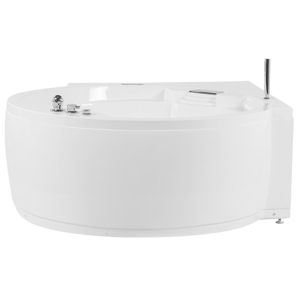 WHIRLPOOL-BADEWANNE 150x181x64 cm weiß Milano - Weiß, Kunststoff (150/64/181cm) - Beliani