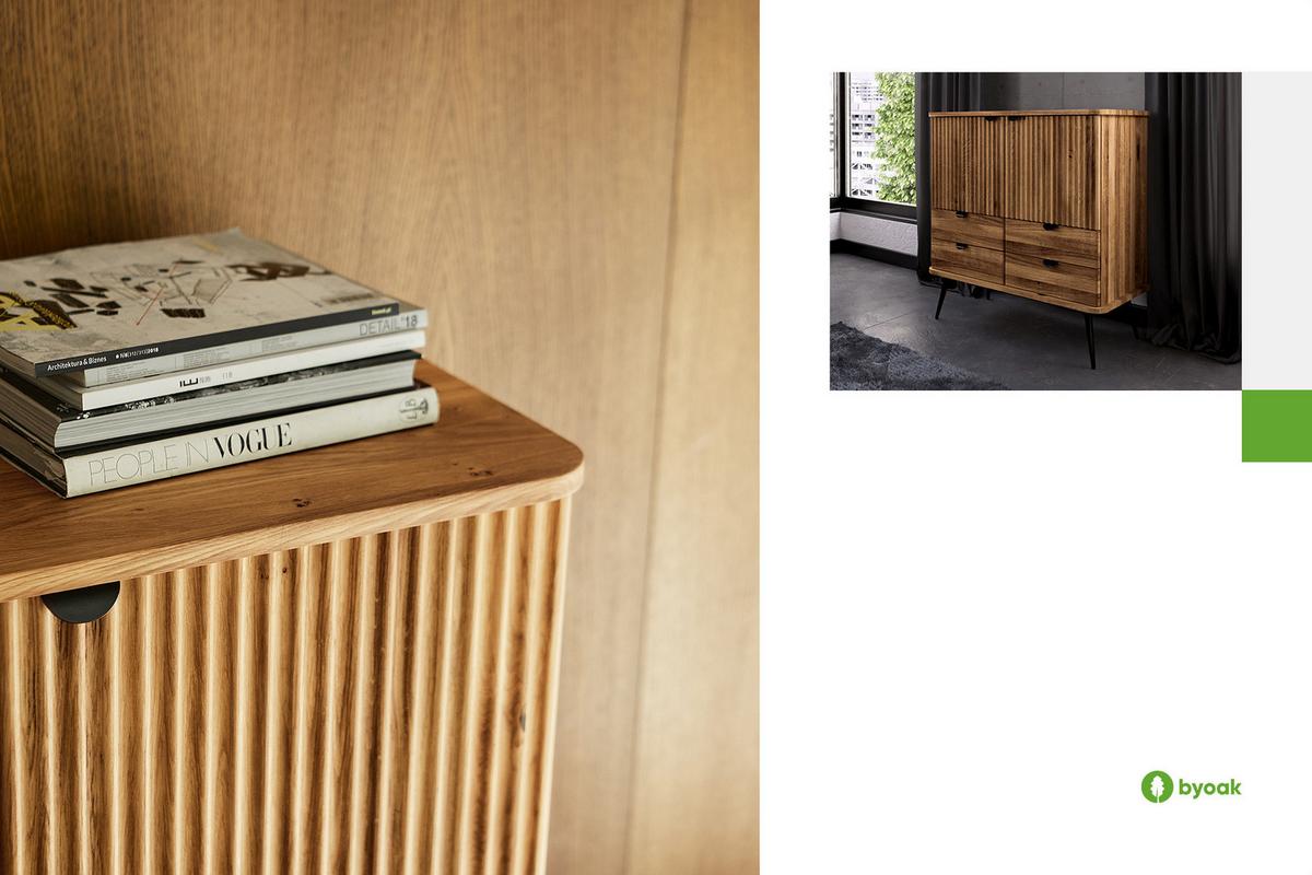 KOMMODE LINA Kernbuche - Kernbuche, Holz (97/102/46cm) - byoak