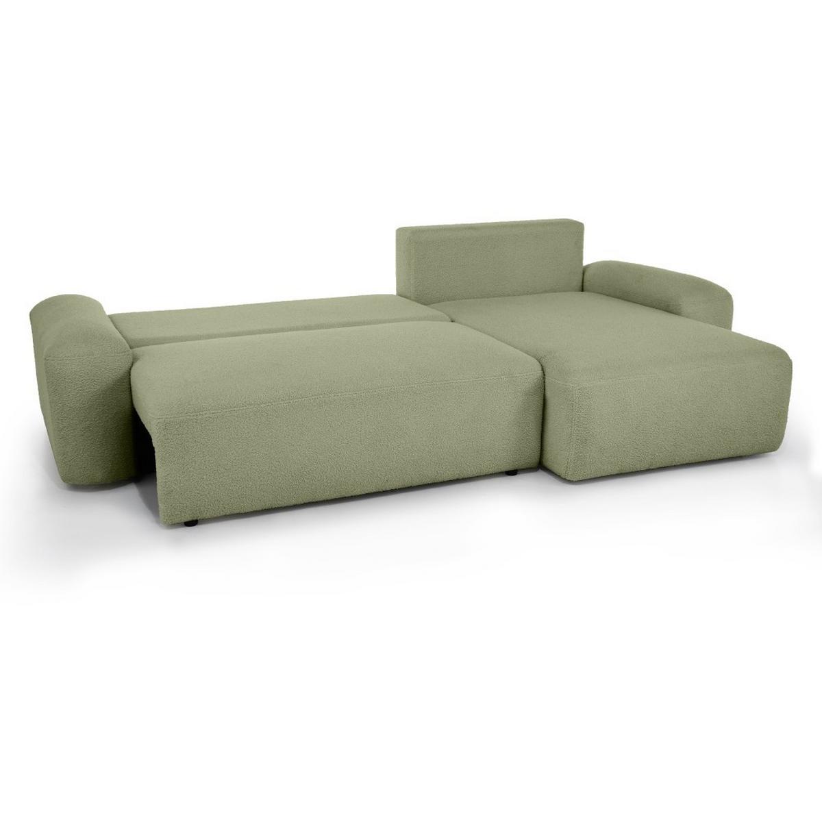 ECKSCHLAFSOFA Noel mit universelle Ottomane, Grün - Schwarz/Grün, Textil (280/163cm) - Beautysofa