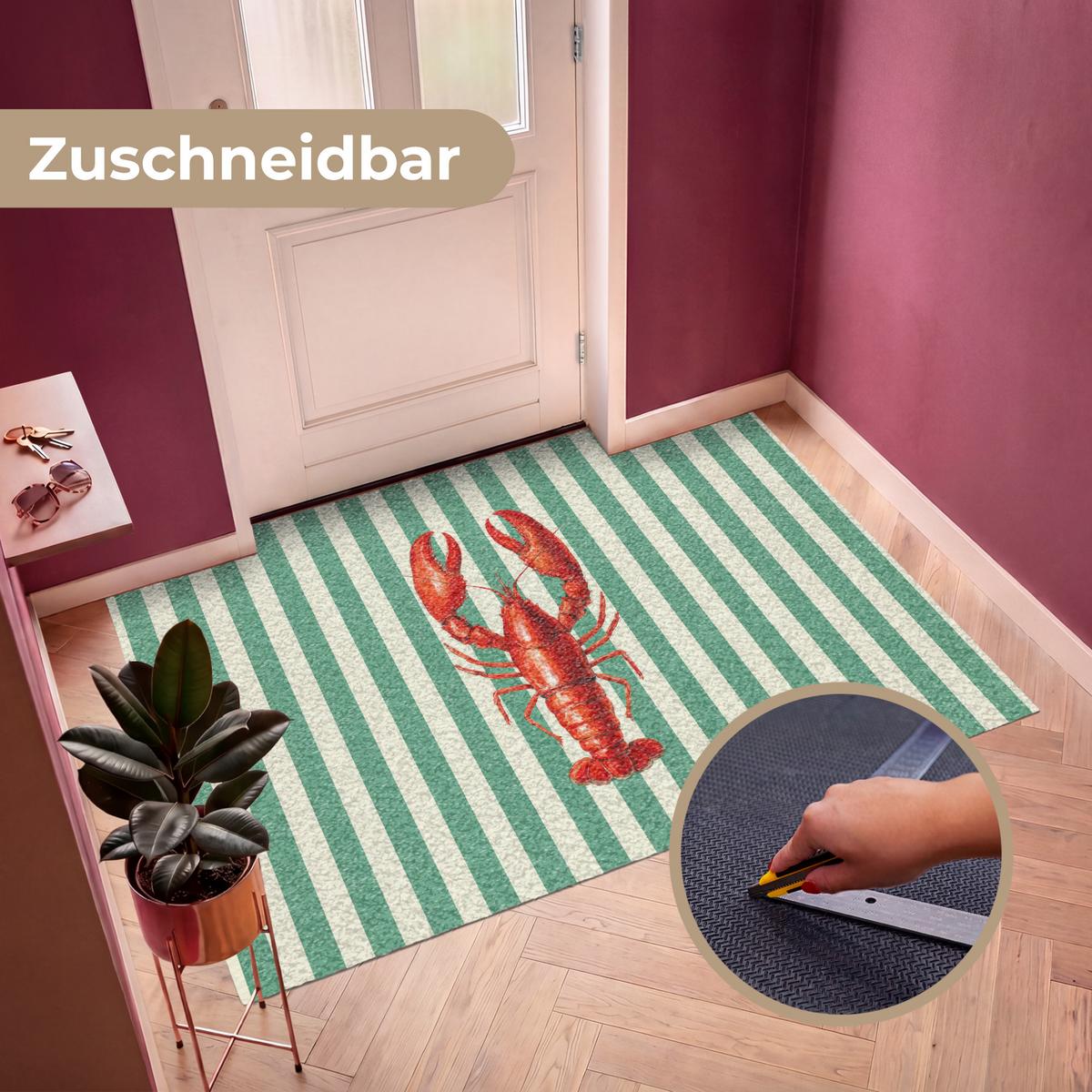 FUSSMATTE Krebs - Streifen - Realistisch - Sommerlich Schmutzmatte 180x120 cm - Multicolor, Kunststoff (180/0.4cm) - MuchoWow