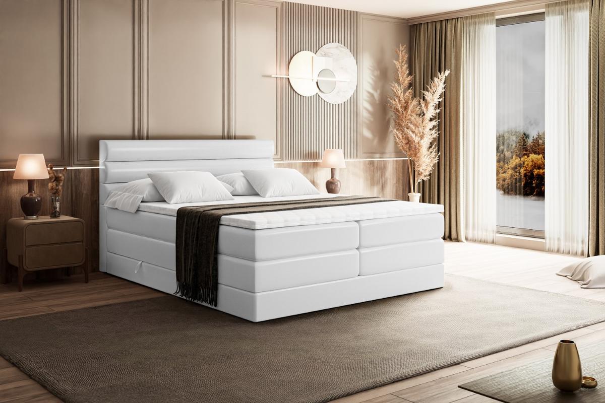 BOXSPRINGBETT CELESTIA KING - 140x200 - H3/H4 - Weiß Hochglanz - Weiß Hochglanz, Holzwerkstoff (140/200cm) - ALTDECOR