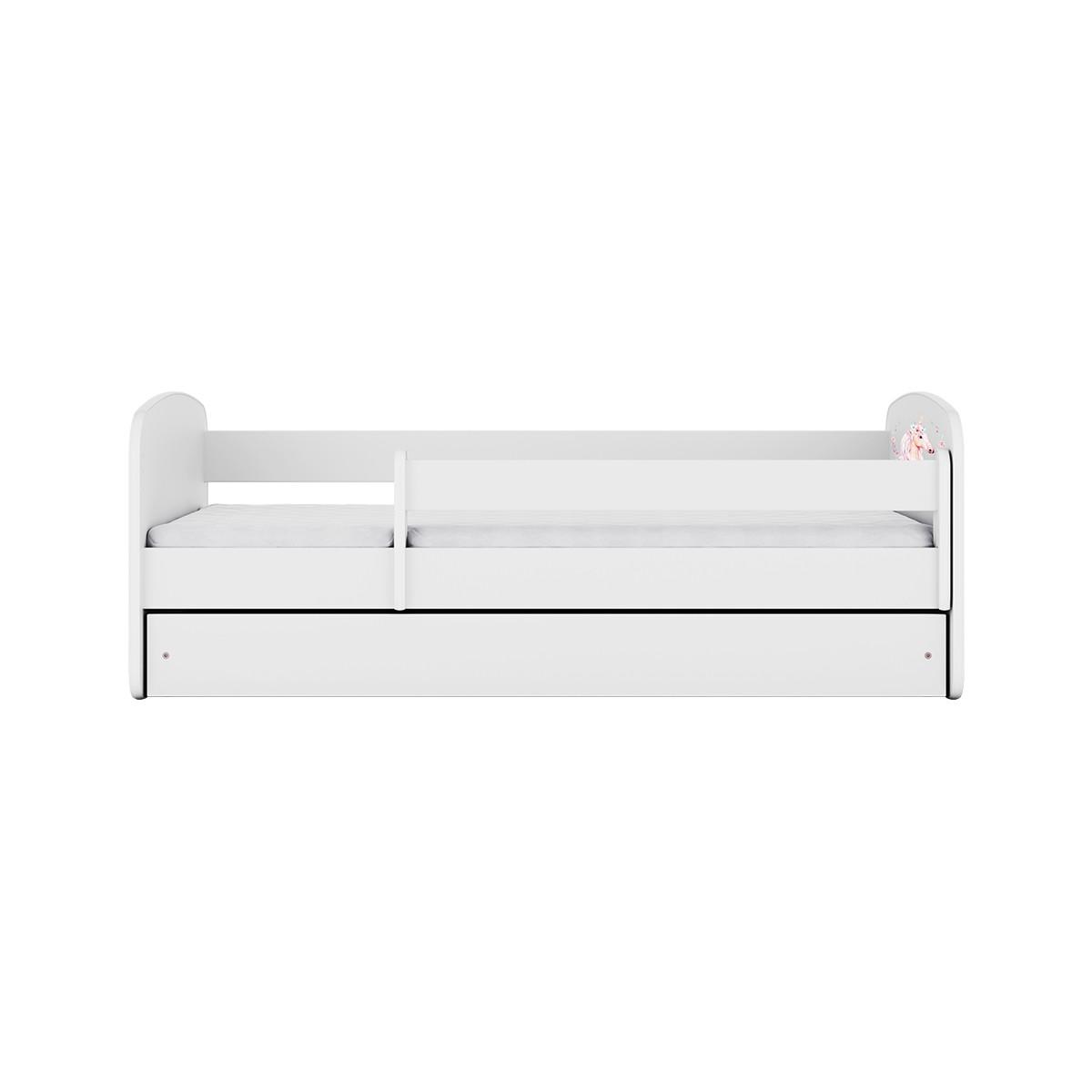 BETT Weiß - Hellrosa/Weiß, Holzwerkstoff (80/180cm) - Petits-meubles