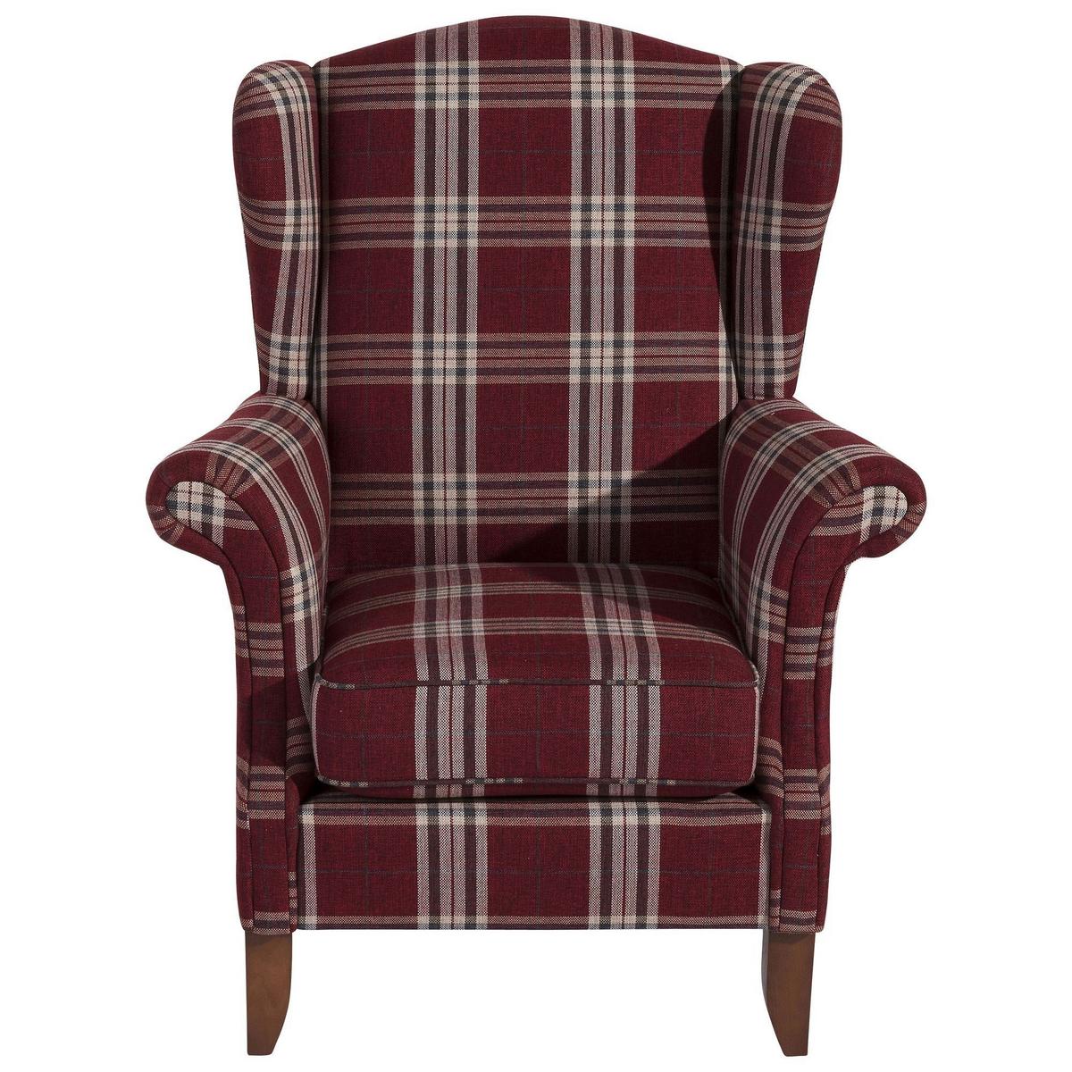 OHRENSESSEL Katria Bezug Flachgewebe Buche nussbaum / rot - Rot, Kunststoff (88/108/84cm) - 58aufmkessel