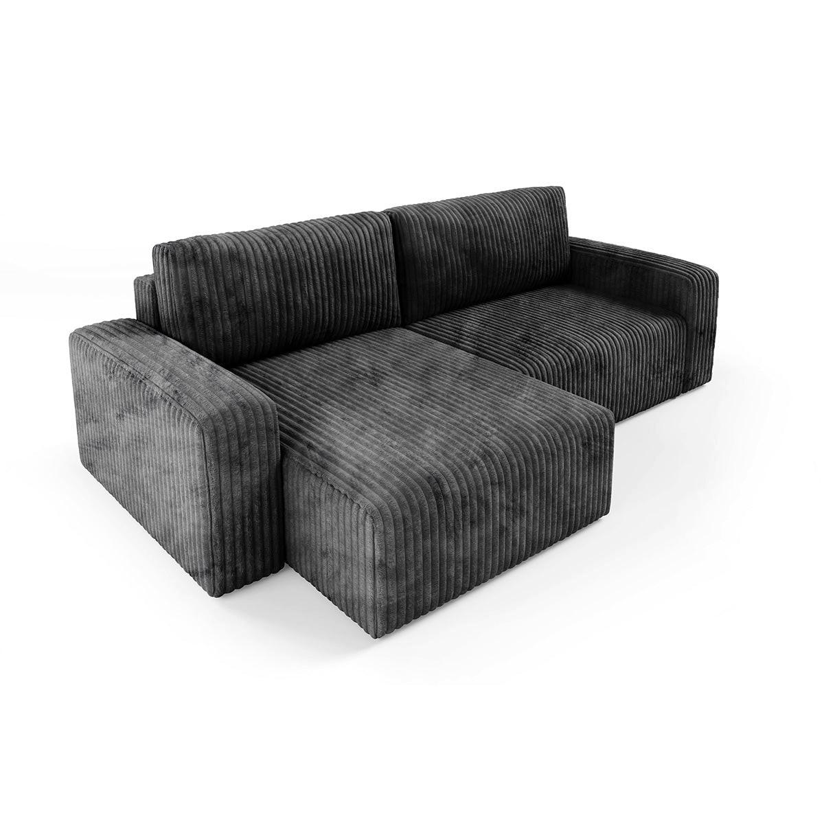 ECKSOFA Angela 3 Sitzplätze Schwarz - Schwarz, Holz (252/149cm) - Petits-meubles