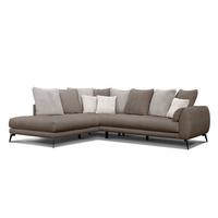 ECKSOFA CALME 5-Sitzer, beige und écru - Beige/Schwarz, Holz/Textil (294/229cm) - Wozimo