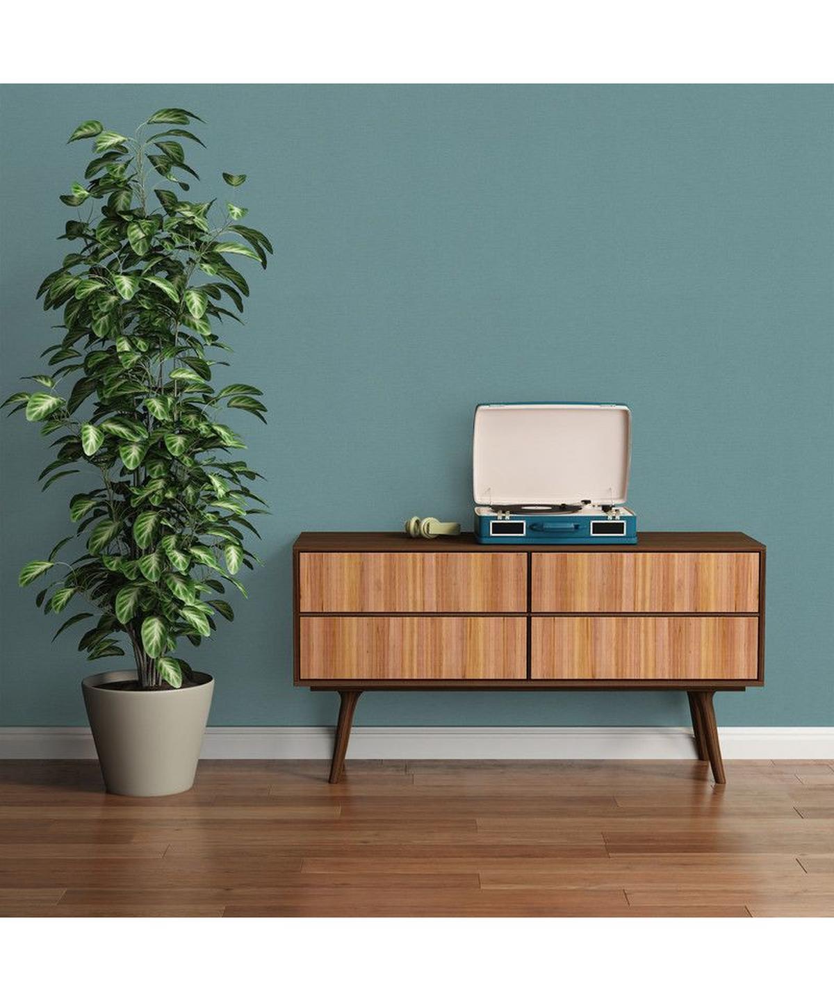 VLIESTAPETE Petrol 53/1005 cm - Petrol, Textil (53/1cm) - KUNSTLOFT