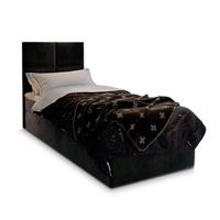 BOXBETT LENA 80 80x200 cm mit Matratze und Topper - Schwarz - Schwarz, Holz (80/200cm) - MASSENO