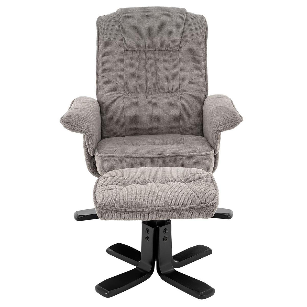 RELAXSESSEL CHARLY grau/schwarz - Schwarz/Grau, Textil (76/87/61cm) - IDIMEX