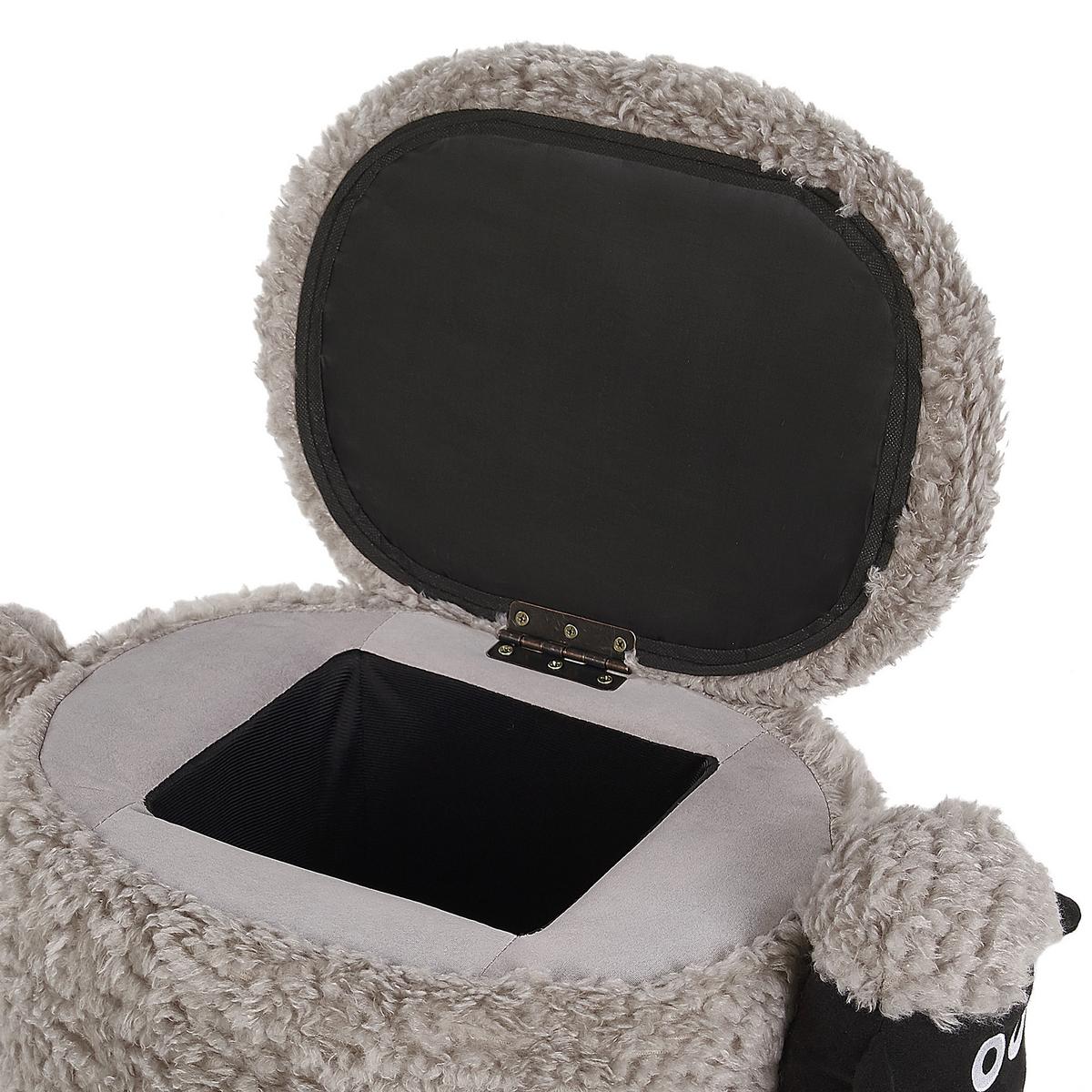 TIERHOCKER Grau Sheep 35/55/40 cm - Grau, Kunststoff/Textil (55/40/35cm) - Beliani