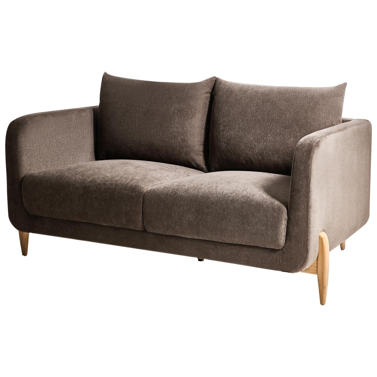 2-SITZER-SOFA Chenillegewebe Dunkelbraun Gimo - Dunkelbraun, Textil (149/83/80cm) - Beliani