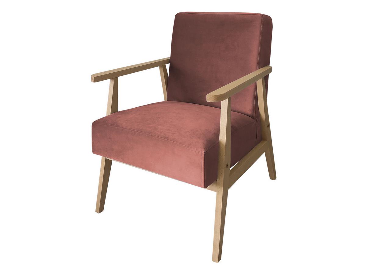 SESSEL Retro - Rosa/Naturfarben, Holz/Textil (59/76/67cm) - MIRJAN24
