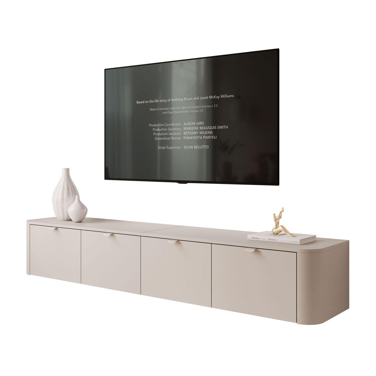 TV-HÄNGESCHRANK CELESTE mit LED-Beleuchtung, Kaschmir Griffe - Kaschmir, Holzwerkstoff (200/33.5/40cm) - Lookway