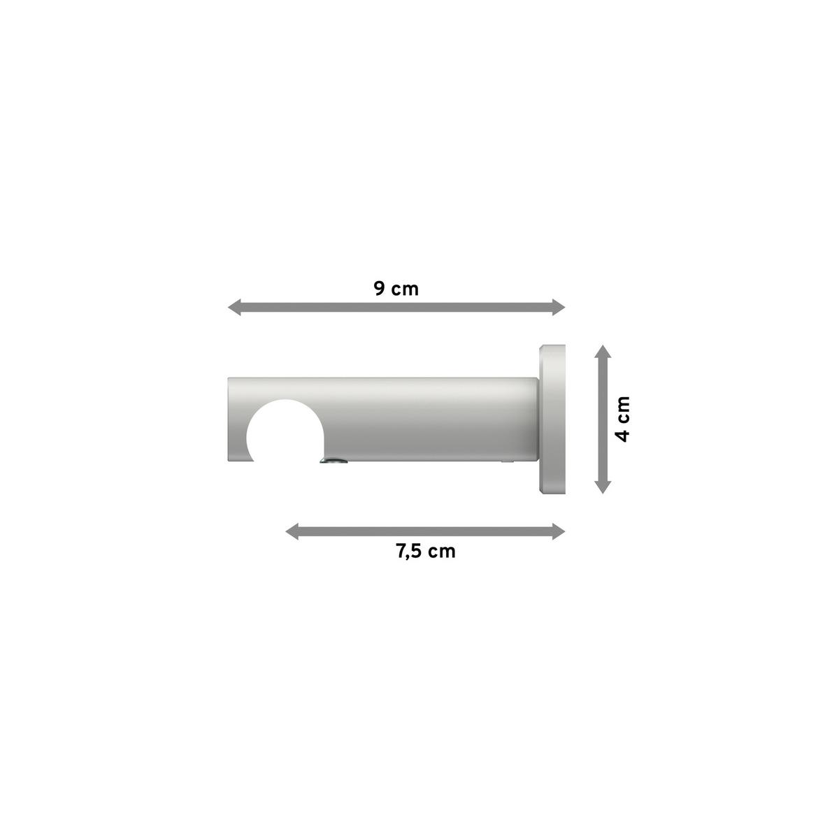 TRÄGER FÜR GARDINENSTANGEN 20 mm Ø, Platon 1-läufig, Weiß - Weiß, Metall (9/4/4cm) - INTERDECO