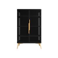 VITRINE Modera - Goldfarben/Schwarz, Holzwerkstoff/Metall (90/145/40cm) - MIRJAN24