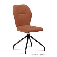 ESSZIMMERSTUHL drehbar (2er-Set) Dorene 51x92x60 Schwarz/Cognac - Cognac/Schwarz, Kunststoff (60/92/51cm) - 58aufmkessel