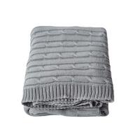 STRICKDECKE 130/170 cm, Baumwolle mit Zopfmuster - Grau, Textil (130/170cm) - Homescapes