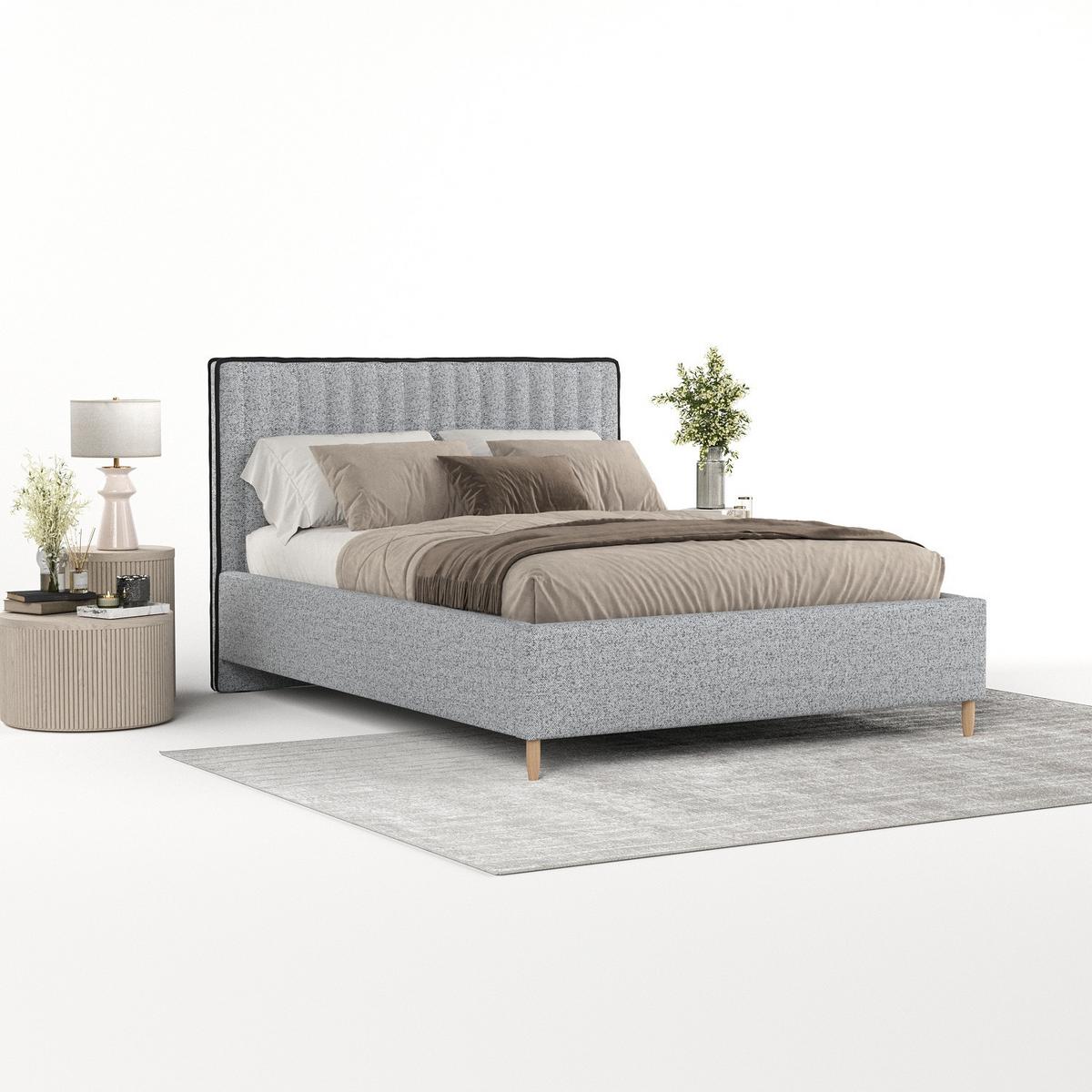 POLSTERBETT Aria 120/200 cm Grau im Riva Stoff - Naturfarben/Grau, Holz/Holzwerkstoff (120/200cm) - AltaBeds