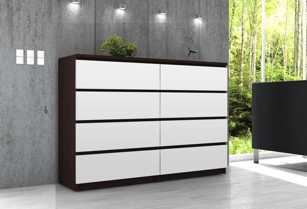 KOMMODE Dunkelbraun, Weiß 99/138/40 - Dunkelbraun/Weiß, Holzwerkstoff (138/99/40cm) - RAUMHIRSCH FURNITURE