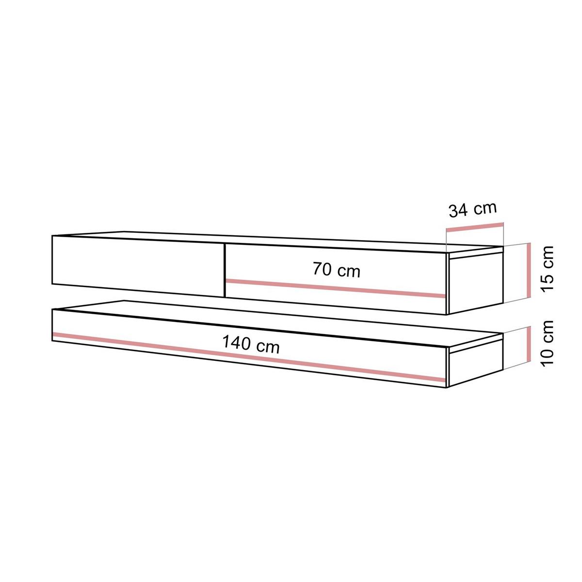 TV-RACK SKY 140 cm, Wotan Eiche - Eiche Wotan, Holzwerkstoff (140/25/34cm) - Lookway