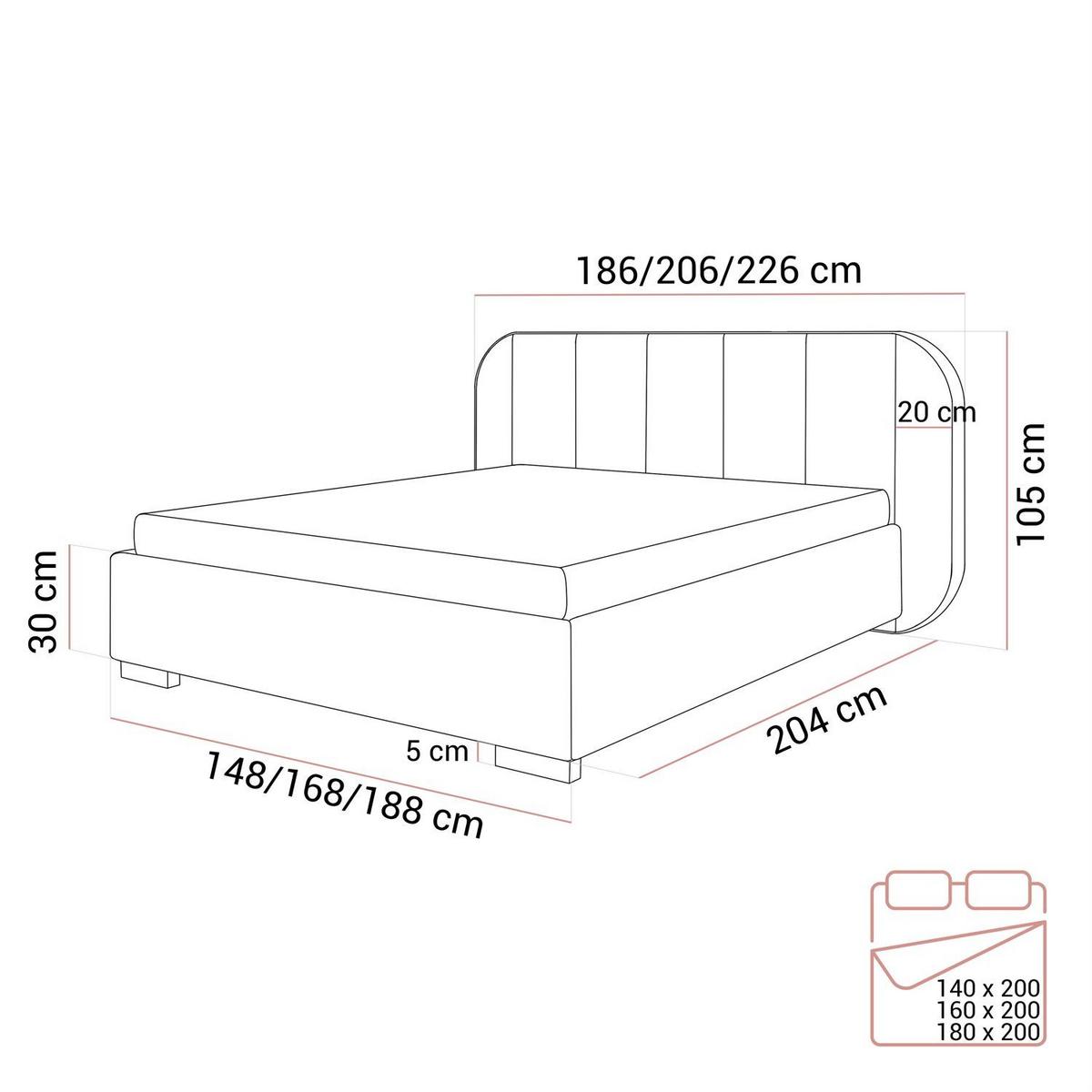 BETT AMARA 160x200 gepolstert mit Stauraum und Lattenrost, Royal Velvet 180 - Taupe, Textil (160/200cm) - Lookway