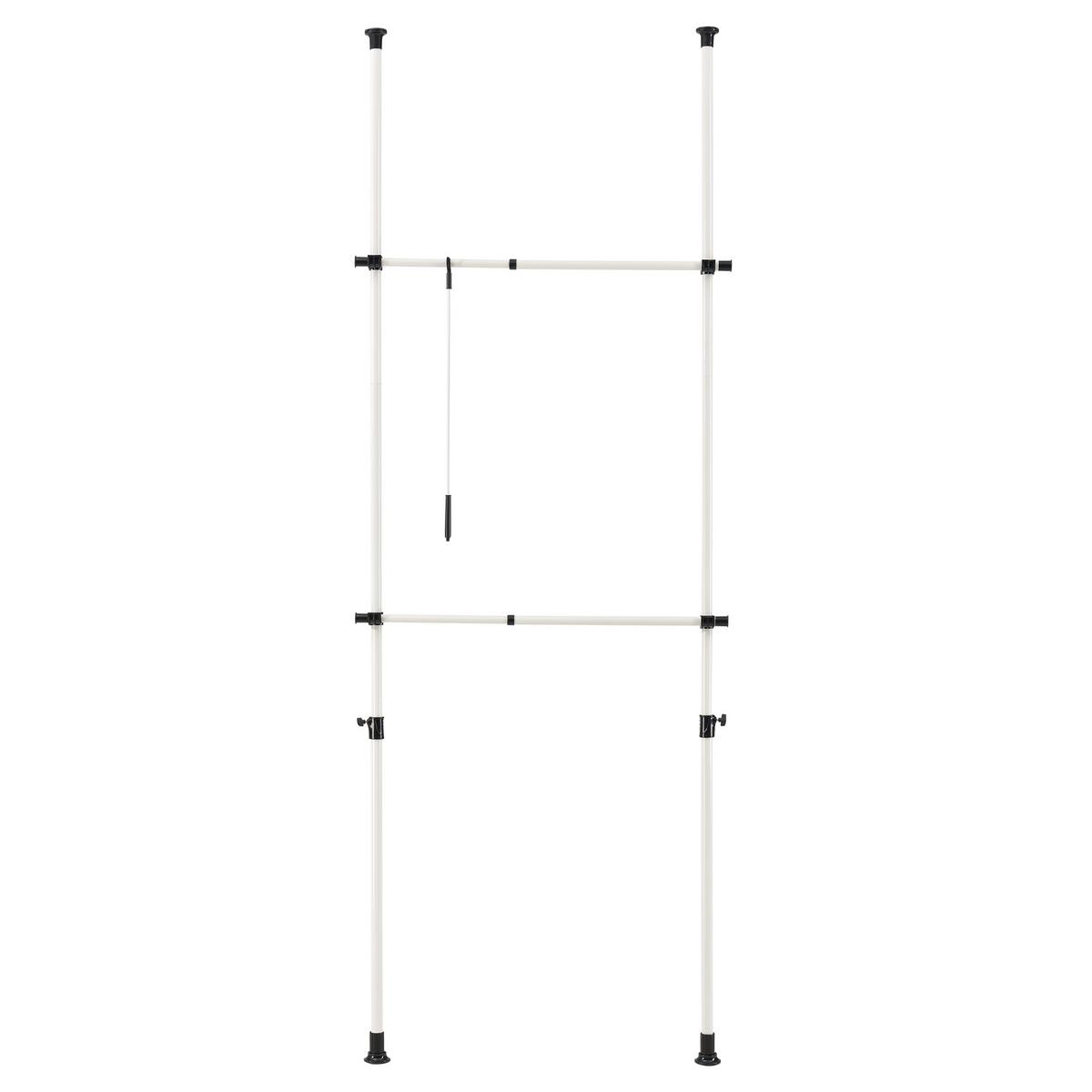 TELESKOPGARDEROBE - Weiß, Metall (115/278/5cm) - [en.casa]