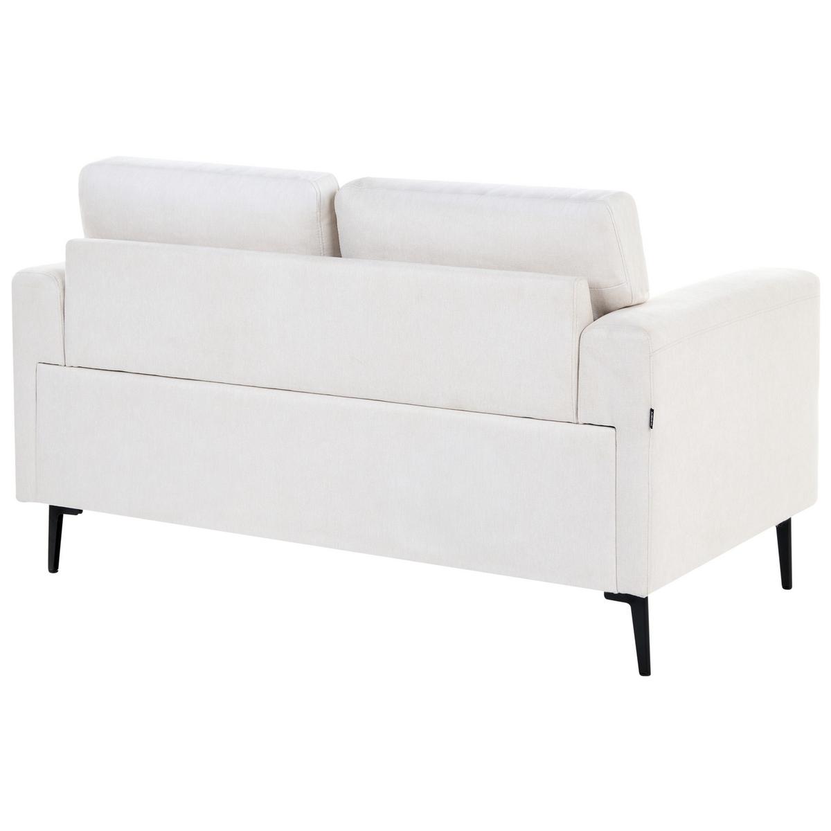 2-SITZER-SOFA Stoff Hellbeige Lousto - Beige/Schwarz, Textil (156/85/65cm) - Beliani