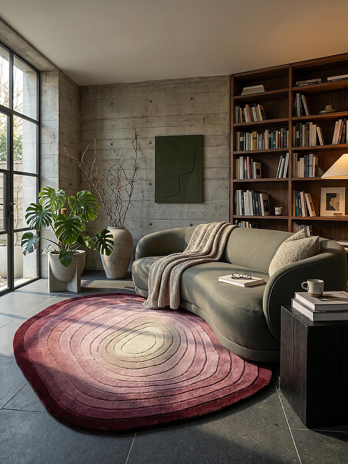 TEPPICH aus Wolle PARRET in Maulbeere, abstrakt, 160 x 230 cm - Rot, Textil (230/160cm) - KADIMA DESIGN